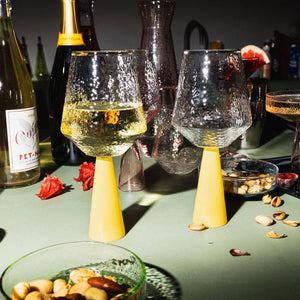 Pahare de vin, set de 2, culoare galben opac - FIXXIA - 09456548