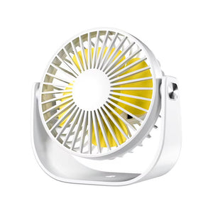 Mini ventilator birou, unghi reglabil, incarcare USB - C, Alb/Galben - FIXXIA - 8659367895