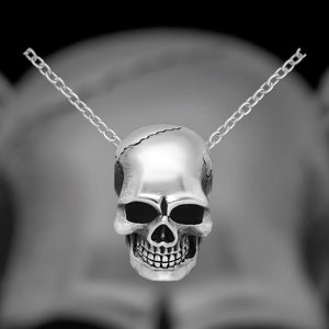 Pandantiv din argint pentru barbati Sterling Silver Oxidized Skull - FIXXIA - 