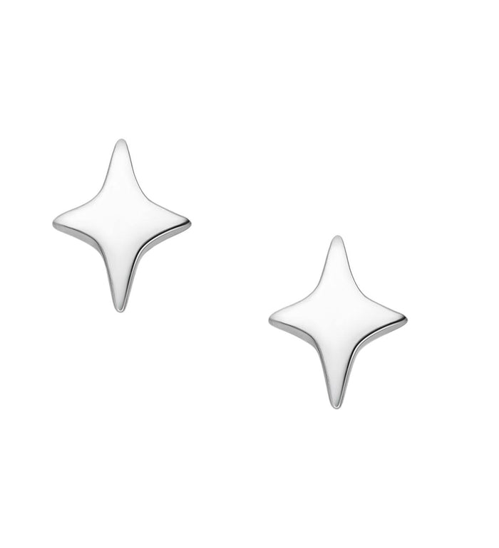 Cercei din argint 925 Sterling, cu inchidere Push-Back, model Silver Star, 0.5g