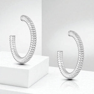 Cercei din argint 925 Sterling, cu inchidere Push-Back, model Silver Wish, 1.7g