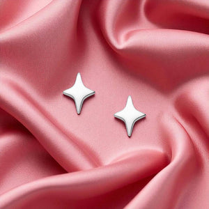 Cercei din argint 925 Sterling, cu inchidere Push-Back, model Silver Star, 0.5g