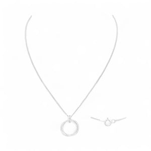 Colier din argint 925 cu dublu lantisor, model Triple Circle, 2g
