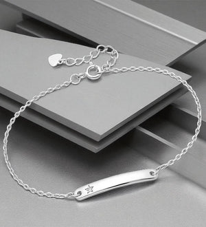 Brățară din argint 925 pentru femei Silver Star, cu steluță din zirconiu, reglabilă