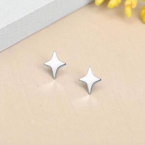 Cercei din argint 925 Sterling, cu inchidere Push-Back, model Silver Star, 0.5g