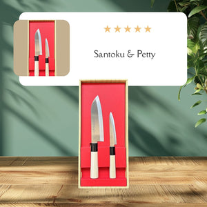 Set cadou 2 cutite Santoku & Petty - FIXXIA - rXId1uv