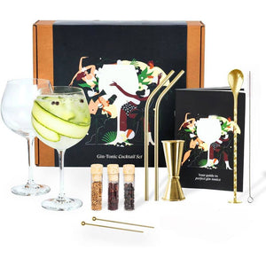 Set cadou Gin Tonic Cocktail 11 piese Gold - FIXXIA - 56573