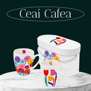 Set cani cadou pentru ceai, cafea Lalele - FIXXIA - 785354