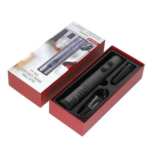 Set cadou accesorii pentru vin cu tirbuson electric 4 piese, felicitare de sezon, incarcare USB-C - FIXXIA-WBSW-WG08R