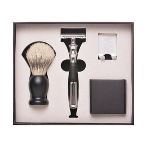 Set cadou barbierit clasic cu Safety Razor, metal, Aparat de ras clasic, Best Seller, Cadou pentru el, Model_Aparat de ras clasic, WBTNA01-CLS